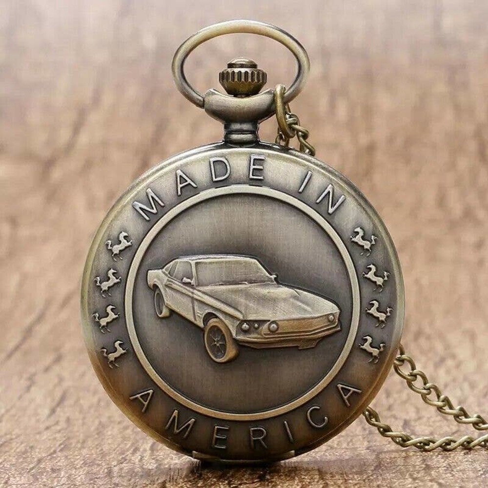 Muscle Car Pocket Watch Gift Ford Mustang Chevy Camaro Corvette Dodge Charger
